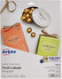 Avery Printable Blank Oval Labels, 1.5" x 2.5", Glossy Crystal Clear, 180 Customizable Labels