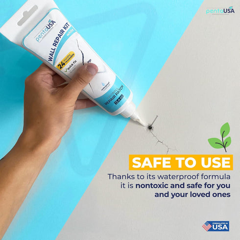 PentaUSA Drywall Repair Kit - 12.3Oz Wall Mending Agent with Scraper, Spackle Patch for Wall Hole, White