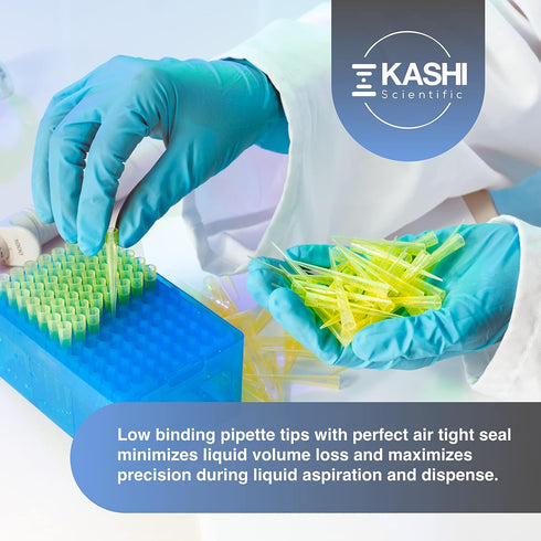 200uL Pipette Tips, Kashi Scientific Universal Non-Filter Tips, Sterile Bulk Pipette Tips, 1000 Tips/Bag