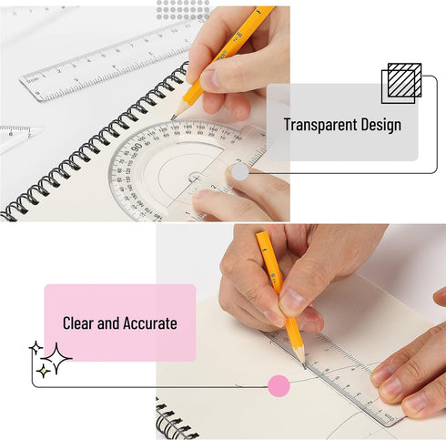 Mr. Pen Geometry Set, 13 pcs Compass and Protractor Kit with Shatterproof Storage Box for School Supplies