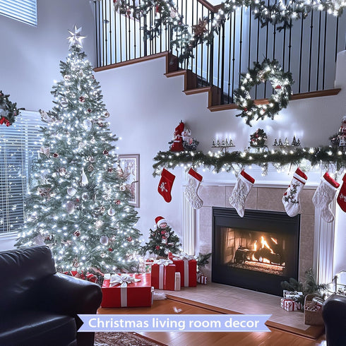 250 91.5ft 8 JMEXSUSS LED White Christmas Lights Outdoor, Extendable White String Lights Indoor, Christmas Tree Lights