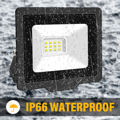AUXTINGS 10W LED Flood Lights Outdoor Security Lights, 1000LM Warm White Spot Light for Yard, IP66 Waterproof