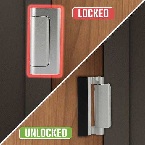 GreaTalent 3PACK Home Security Door Reinforcement Lock Childproof, Add High Security to Home Prevent Unauthorized