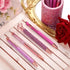 Sabary 8 Pcs Ballpoint Pens with Pen Holder, Metal Crystal Diamond Glitter Pencil Organizer for Women, Pink