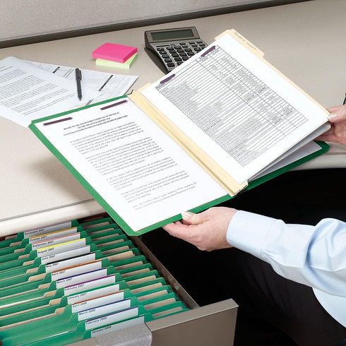 Smead Classification File Folder, 2 Dividers, 2" Expansion, Green, Letter Size, 10 per Box (14002)