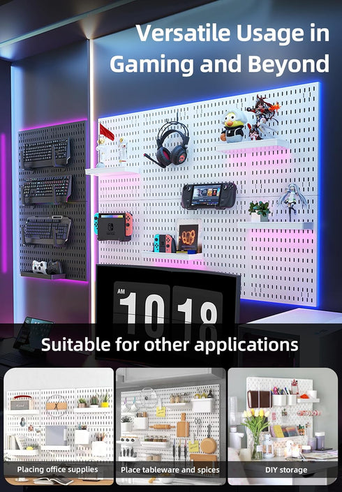 Revamp Your Space with Versatile Pegboard Kit, Organize Home, Office, and Gaming Setup with Customizable Solutions,