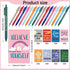 Funrous 32 Pcs Motivational Quote Pens Inspirational Notepads Mini Motivational Journal with Ballpoint Pen Small Notebooks Gift Set for Student Men Women, School Office Home Travel Gift (Vibrant) by Funrous