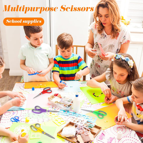 Scissors Bulk 24-Pack, Taotree 8" All Purpose Comfort Grip Sharp Scissors for Office School Supplies, Craft Home Sewing