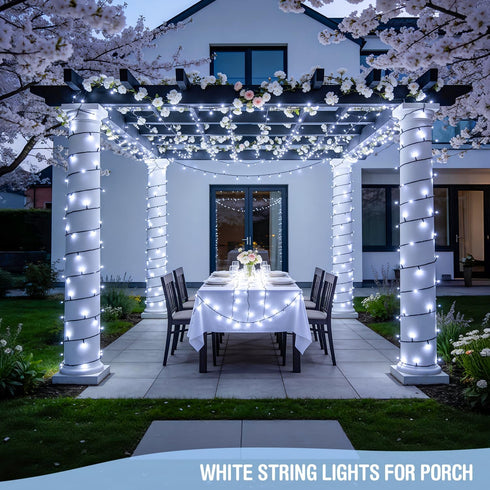 250 91.5ft 8 JMEXSUSS LED White Christmas Lights Outdoor, Extendable White String Lights Indoor, Christmas Tree Lights