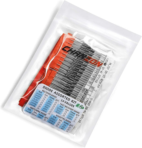 Chanzon 200pcs Diode Assorted Kit (1N4001 1N4004 1N4007 RL207 1N5404 1N5406 1N5408) Fast Switching Electronic Assortment
