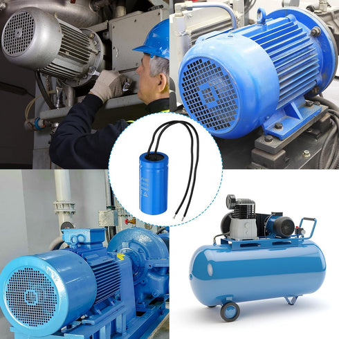 PATIKIL CD60 Run Capacitor: 100uF 250VAC 2 Wires for Motor Starting in Air Compressor - 50/60Hz