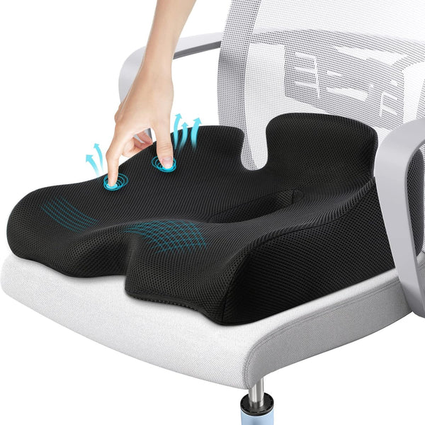 Benazcap X Large Memory Seat Cushion for Office Chair Pressure Relief Sciatica