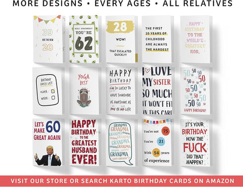 Karto Sweet Birthday Card for Husband Wife - Large 5.5x8.5 inch Boyfriend Girlfriend Birthday Cards - Love Sooner