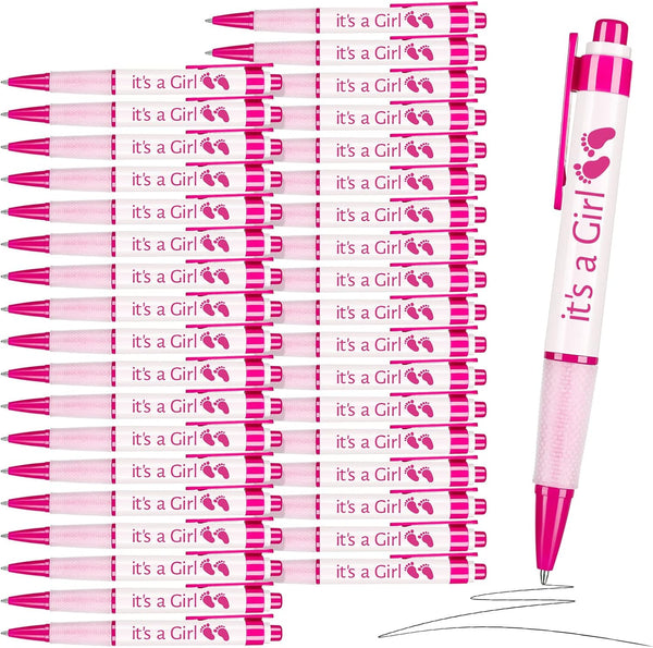 Woanger 36 Pcs Baby Shower Pens, Retractable Gel Pens, Blue or Pink Baby Shower Favors, Thank You Gifts