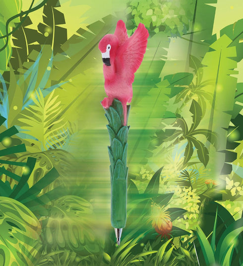 Bundle of Sloth, Llama, Tropical Flamingo, & Red Parrot Novelty Pens – Colorful Tropical Animals Writing Pens for