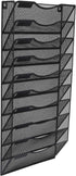 EasyPAG Hanging Wall File Organizer - 10 Tier Mesh Office Mail Paper Holder, Black