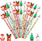 Qilery 24 Pcs Christmas Pencils, Assorted Multi Point Stackable Push Pencil, Xmas Party Favors