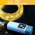 Wentwos 33FT 100 IP65 8 LED Rechargeable String Lights, USB Charging, Waterproof Outdoor Camping Lights, Modes Fairy