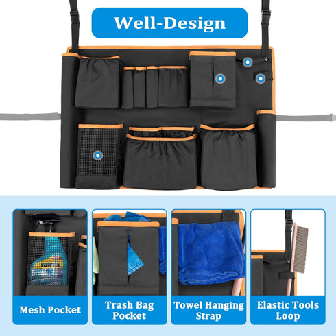32-55 13 HODRANT Trash Can Caddy Bag Fit Gallon Garbage Bin, Cleaning Caddy Bag with Adjustable Buckle for Industrial