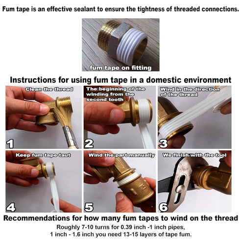 PTFE 3/4 Thread Seal Tape, Premium Grade Teflon Plumbing Tape for Sealing and Thread Protection
