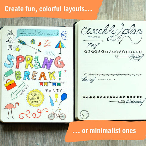Ultimate Design Elements Planner Stickers Set - Value Pack of 24 Sheets, Clear Stickers, Banners, Arrows for Journals