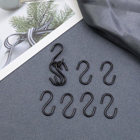T Tulead 40PCS Mini Hanger Hooks, Light Duty S Hooks Iron Jewelry Hanging Hook 1"x0.7"