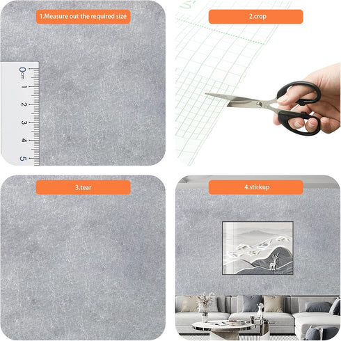 Silver Grey Contact Paper 16"x198" - Peel and Stick Waterproof Decorative Self-Adhesive Vinyl Wrap for Cabinets and