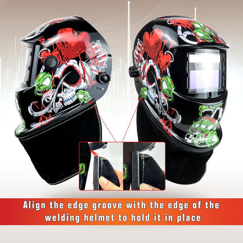 Heat-Resistant Leather Welding Bib for Enhanced Protection - Fits Most Helmets