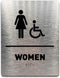 Women/Wheelchair Restroom Sign by GDS - ADA Compliant, Wheelchair Accessible, Raised Icons, Grade 2 Braille, Bathroom
