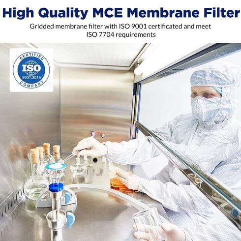 Membrane Solutions MCE Gridded Membrane Filter - Sterile Individual Pack Membrane Disc Filter, 47 mm Diameter, 0.45 um