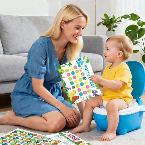 EUUBIRD 10 280 Dinosaur Potty Training Chart for Toddlers, Potty Training Sticker Charts with Reward Stickers, Potty