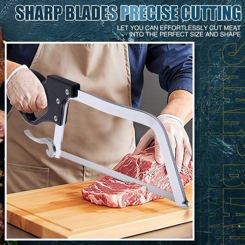 16 Inch Butcher Saw Meat and Bone, Professional Meat Processing Saw with Stainless Steel Blade, Quick Release Black