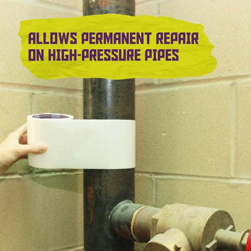 ATack Waterproof Patch and Seal Tape, White, 4 Inches x 10 Feet, Water Barrier Tape for Leak Repair
