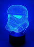 Stormtrooper 3D Night Light, LED Illusion Lamp with 7 Color Changing Lights, Acrylic Flat Base & USB Charger for Home