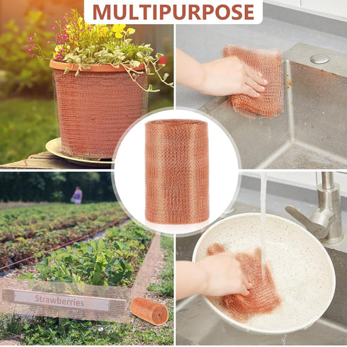 Gisafai Copper Mesh Rodent Control for Mice Rat, 8" x 100 ft Pure Copper Fill Fabric Hole Filler
