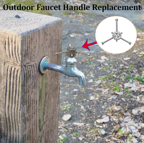YTFSA 3/8" Adjustable Water Shut Off Replacement Handle for Outdoor Garden Faucet, Spigot, Hose Bib, Round Wheel