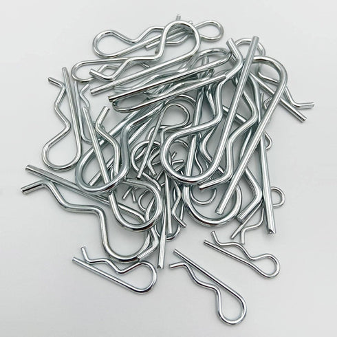 Jongdari Cotter Pins, 30 Pcs Heavy Duty Zinc Plated Spring Fastener Assortment Kit, Multiple Sizes M1.6 - M3.5, Silver