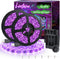 16.4FT Black Light Strip with USB Plug + Battery Box, Adhesive 300LEDs