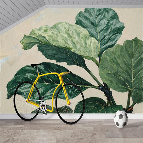 Personalized Customization Wall Mural SelfAdhesive Removable Fabric Fiddle Leaf Fig Botanical Plant Tropical Large Wall