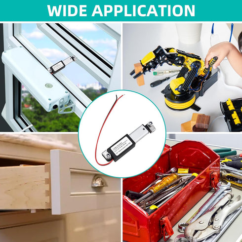 NORJIN 12V Mini Electric Linear Actuator, 0.8" Stroke, 32N Speed 15mm/s, Linear Motion Actuators with Mounting Brackets
