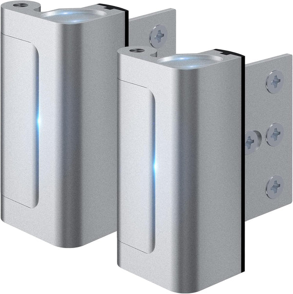 Rerishom 2 Pack Door Lock, Withstand 800 lbs for Inward Swinging Door, Reinforcement Lock with 8 Screws for Security