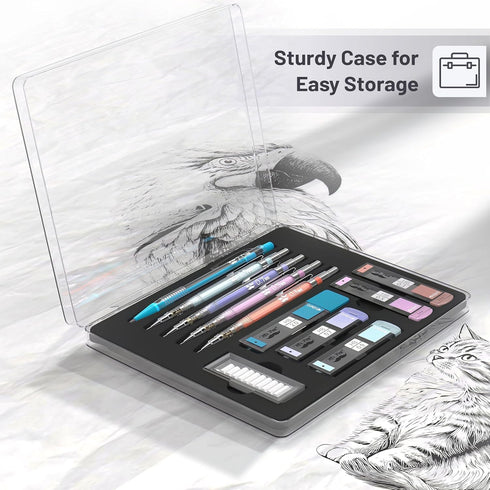 Mr. Pen Pastel Mechanical Pencil Set with Black Lead and Eraser Refills, 0.3 to 2mm Cute Aesthetic Mechanical Pencils