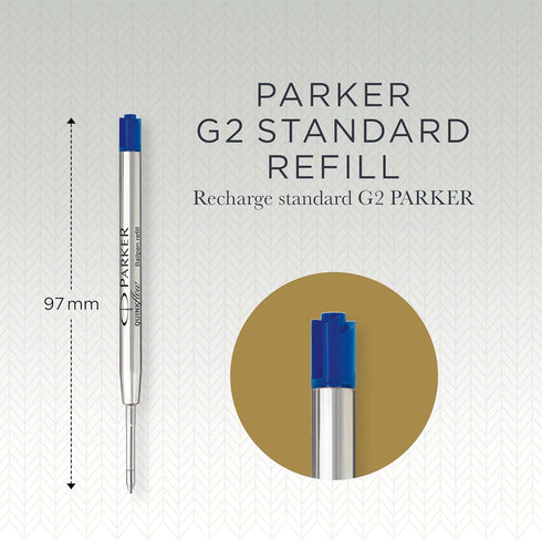 Parker Ballpoint Pen Refills, Medium Point, Blue QUINKflow Ink, 10 Count Compatible with Parker Pens