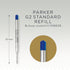Parker Ballpoint Pen Refills, Medium Point, Blue QUINKflow Ink, 10 Count Compatible with Parker Pens
