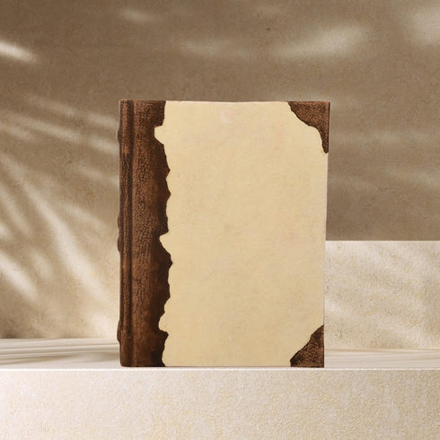 Rustic Vintage Leather Spine Bound Journal - 200 Pages, 6"X4"(A6), Brown - Handmade Antique Deckle Edges Watercolor Paper - Book of Shadows/Spell - Writing Notebook Sketchbook for Women and Men by by LEATHER VILLAGE