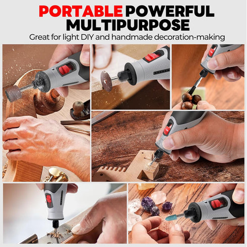 4V 80 28000 9-Speed, 4000mAh PHALANX Cordless Rotary Tool Kit with Accessories, RPM, Battery, Rotary Tool with Digital