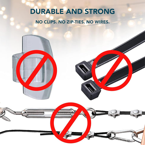 YARDHAUS Crown Elite Mini Hanging Anchors - Secure Solution for String Light Installation, 4 Pack, Up to 60'