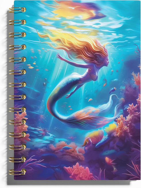 Mermaid Gifts Journal - 5.5x8.3 Inches Spiral Notebook, Ocean Decor Gifts for Women, Mermaids Gifts