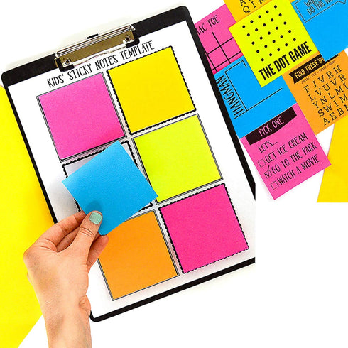 SIMONA Sticky Notes 3x3 in, 6 Color Bright Colorful Sticky Pad, 6 Pads/Pack, 100 Sheets/Pad, Self-Sticky Note Pads