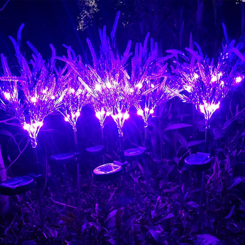 1 Pack Solar Lights Outdoor Waterproof Ground Inserted, Imitation Lavender Solar Garden Lights, Solar Pathway Lights